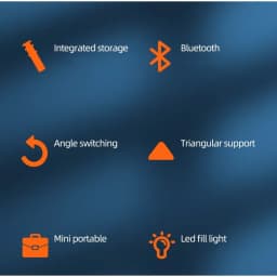 Thumbnail Evebot Gậy selfie Bluetooth đa chức năng với đèn LED, điều khiển từ xa Bluetooth, chân máy ảnh, ảnh tự sướng hoặc phát trực tiếp, dễ mang theo 4