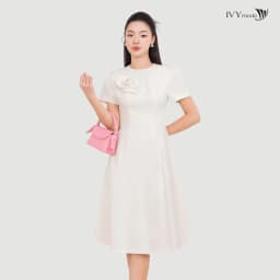 Thumbnail Flower Accent Dress - Đầm xòe Oganza, Đầm công sở dự tiệc nữ IVY moda MS 48T0245 1
