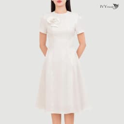 Thumbnail Flower Accent Dress - Đầm xòe Oganza, Đầm công sở dự tiệc nữ IVY moda MS 48T0245 2
