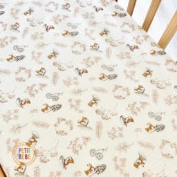 Thumbnail Ga bọc nệm cũi nhiều kích thước muslin cho bé PETIT BEBE bo chun thấm hút thoáng khí giường ghép 4