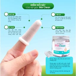 Thumbnail Gạc rơ lưỡi cho bé sơ sinh Bibiclean hộp 10 gói - Giúp làm sạch răng, khoang miệng cho bé, an toàn 3