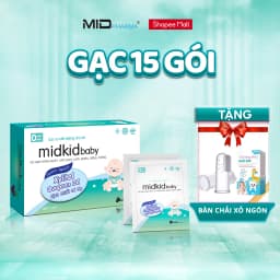 Thumbnail Gạc rơ lưỡi MidkidBaby hộp 15 gói cho bé sơ sinh giúp làm sạch khoang miệng - Tặng Bàn chải xỏ ngón 1