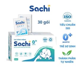Thumbnail Gạc rỡ lưỡi SACHI kháng khuẩn, chống nấm bảo vệ lưỡi, nướu răng miệng cho bé, Hộp 30 gói 2