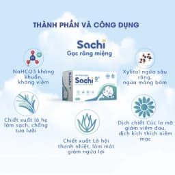 Thumbnail Gạc rỡ lưỡi SACHI kháng khuẩn, chống nấm bảo vệ lưỡi, nướu răng miệng cho bé, Hộp 30 gói 3