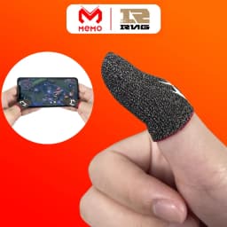 Thumbnail Găng chơi game ff MEMO gaming carbon sợi bạc chống mồ hôi bao tay freefire pubg liên quân mobile cho điện thoại 1