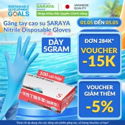 Thumbnail Găng tay cao su Saraya Nitrile Loại Dày 5Gram Không Bột, dùng trong chế biến thực phẩm, làm đẹp, vệ sinh - 100 cái/hộp 1