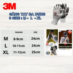 Thumbnail Găng tay đa dụng 3M™ GTDD - Size M Màu Xám 3