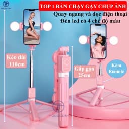 Thumbnail Gậy Chụp Ảnh 3 Chân Có Đèn Selfie B11s- Tripod Điện Thoại Kéo Dài 110cm Dùng Chụp Hình Livestream Quay Video - HOLOCOM 1