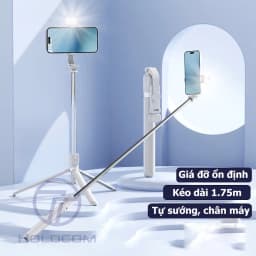 Thumbnail Gậy chụp ảnh 3 chân selfie 1M75 kiêm tripod điện thoại quay video livestream có điều khiển từ xa - HOLOCOM 3