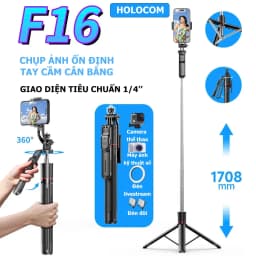 Thumbnail Gậy Chụp Ảnh 3 Chân Selfie F16 Kiêm Tripod Có Tay Cầm Chống Rung, Gậy Quay Video Livestream 2