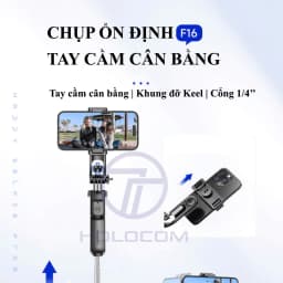 Thumbnail Gậy Chụp Ảnh 3 Chân Selfie F16 Kiêm Tripod Có Tay Cầm Chống Rung, Gậy Quay Video Livestream 3