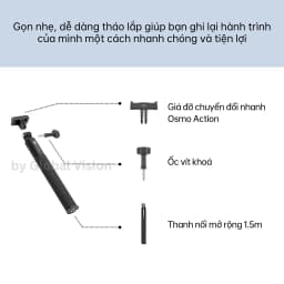 Thumbnail Gậy chụp ảnh cầm tay nối dài 1.5m DJI dành cho Osmo Action camera hành động cao cấp chính hãng 3