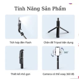 Thumbnail Gậy chụp ảnh tự sướng SGALAS bluetooth có đèn led 3