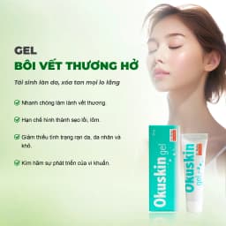 Thumbnail Gel bôi hỗ trợ mờ sẹo Okuskin 10g & 30g, bôi vết th**ng hở, xoá xăm, xoá nốt ruồi, sẹo hậu phẫu 2