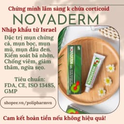 Thumbnail Gel bôi mụn trứng cá mụn đầu đen, giảm thâm kiểm soát nhờn Novaderm nhập khẩu Danpharm 25g Polipharm 2