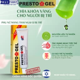 Thumbnail Gel trĩ Presto gel giảm nhanh triệu chứng của trĩ, an toàn lành tính cho bà bầu, tuýp 25g, Danpharm Israel 2