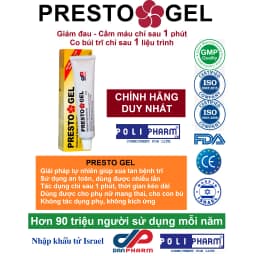 Thumbnail Gel trĩ Presto gel giảm nhanh triệu chứng của trĩ, an toàn lành tính cho bà bầu, tuýp 25g, Danpharm Israel 3
