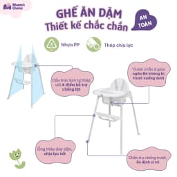 Thumbnail Ghế Ăn Dặm Mama's Choice, Ghế Cho Bé Tập Ăn Dặm, Kiểu Dáng Chắc Chắn Dễ Tháo Lắp và Vệ Sinh 2