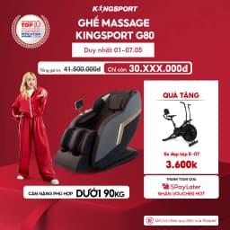 Thumbnail Ghế massage toàn thân cao cấp KINGSPORT G80 hệ thống con lăn 3D hiện đại, điều khiển bằng giọng nói thông minh 1