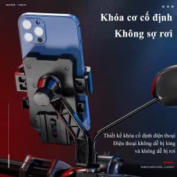 Thumbnail Giá điện thoại gắn xe máy đa năng MYT Kẹp điện thoại chống nước gắn gương chiếu hậu xe máy xe đạp xoay lật tùy ý 2