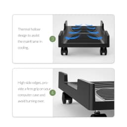Thumbnail Giá đỡ CPU máy tính ORICO ABS có bánh xe Giá đỡ dọc ổn định cho vỏ máy tính Tháp PC Thiết kế rỗng nhiệt chống nước (CPB) 4