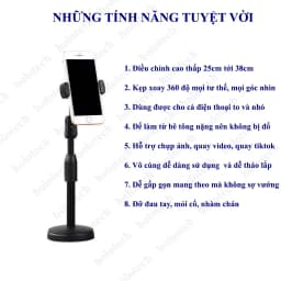 Thumbnail Giá Đỡ Điện Thoại Để Bàn Gấp Gọn HOLOCOM K88, Kệ Đỡ Đa Năng Xoay 360 Độ Chắc Chắn Chụp Ảnh, Quay Video, Livestream 4