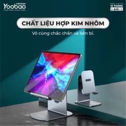 Thumbnail Giá đỡ điện thoại để bàn YOOBAO B4 Hợp kim nhôm Điều chỉnh độ cao - Hàng chính hãng - Bảo hành 12 tháng 3