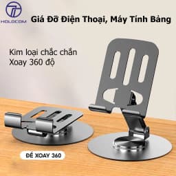 Thumbnail Giá Đỡ Điện Thoại Ipad Để Bàn HOLOCOM CY010 Đế Xoay 360 Độ, Kệ Đỡ Điện Thoại Bằng Hợp Kim Nhôm Gấp Gọn Tiện Lợi 1