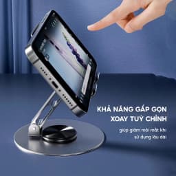 Thumbnail Giá Đỡ Điện Thoại Máy Tính Bảng Vinzy Xoay 360 Hợp Kim Nhôm, Kệ Điện Thoại Xem Phim Livestream 2