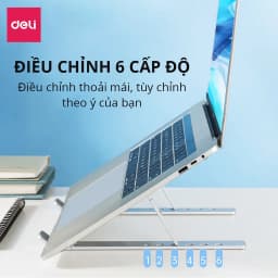 Thumbnail Giá Đỡ Laptop Macbook DELI Mới Full Đệm Kệ Máy Tính Đế Tản Nhiệt Kê Laptop Nhôm Điều Chỉnh Độ Cao 2