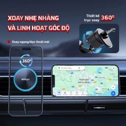 Thumbnail Giá đỡ từ tính kiêm sạc nhanh không dây ô tô 15W Medicar V3, kẹp điện thoại xe hơi 2 trong 1 4