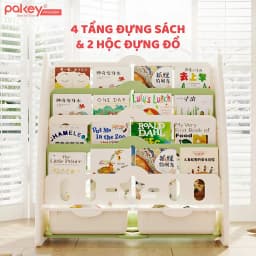 Thumbnail Giá Sách 4 Tầng Cho Bé Pakey Hình Gấu Dễ Thương Kèm 2 Hộc Đựng Đồ Chơi Tiện Lợi, Kệ Đựng Sách Nhiều Ngăn 2