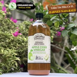 Thumbnail Giấm Táo Hữu Cơ Có Giấm Cái BARNES NATURALS Organic Apple Cider Vinegar With The Mother 500ml & 1L 1