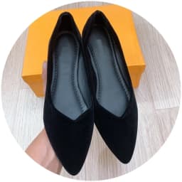 Thumbnail Giày bệt búp bê nữ mũi nhọn FAROSA - B5 chất da nhung lên chân cực êm 2
