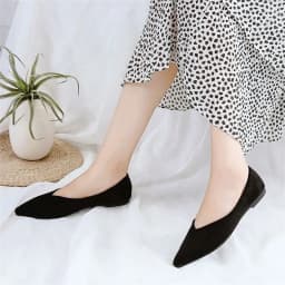 Thumbnail Giày bệt búp bê nữ mũi nhọn FAROSA - B5 chất da nhung lên chân cực êm 4