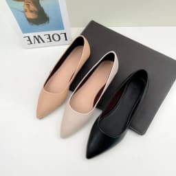 Thumbnail Giày Búp Bê Bệt Nữ Mũi Nhọn Da Thật, Guốc Nữ Đế Bằng Thiết Kế Basic Siêu Êm NUDDO NT009 3