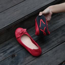 Thumbnail Giày Búp Bê Da Thật Đế Bệt Siêu Êm Gắn Nơ Pixie X424 4
