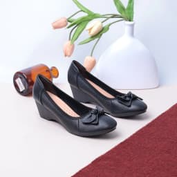 Thumbnail Giày Búp Bê Đế Xuồng 5cm Da Thật Êm Chân Màu Đen Pixie X461 4