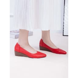 Thumbnail Giày Búp Bê Đế Xuồng Da Thật Mũi Nhọn Đế Đen Pixie X783 3