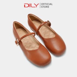 Thumbnail Giày búp bê nữ DILY mũi tròn quai cài khoá kim loại sang trọng cao 1cm AA0438 1