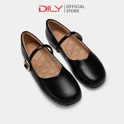 Thumbnail Giày búp bê nữ DILY mũi tròn quai cài khoá kim loại sang trọng cao 1cm AA0438 2