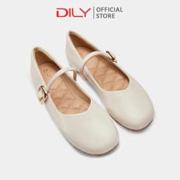 Thumbnail Giày búp bê nữ DILY mũi tròn quai cài khoá kim loại sang trọng cao 1cm AA0438 3