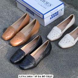 Thumbnail Giày búp bê nữ đế xuồng 5p LUNASHOES 2105 da bò mềm bảo hành tới 3 năm lỗi 1 đổi 1 mũi vuông 4