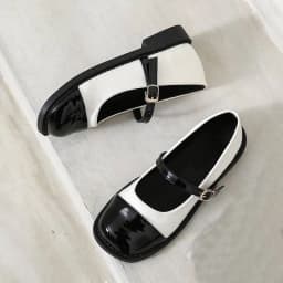 Thumbnail Giày búp bê nữ Lolita mũi vuông FAROSA - V1 giày marry đế 2cm phối da cực phong cách 2