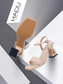 Thumbnail Giày Cao Gót 7P Đế Vuông Tam Giác Sườn Kép Quai Bản Ngang HADU M7118, BH 12 Tháng 1