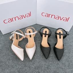 Thumbnail Giày cao gót bít mũi nhọn Carnaval gót vuông cao 5 phân mạ kim tuyến siêu sang - VS27 1