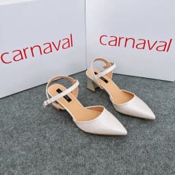 Thumbnail Giày cao gót bít mũi nhọn Carnaval gót vuông cao 5 phân mạ kim tuyến siêu sang - VS27 2
