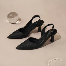 Thumbnail Giày cao gót bít mũi nữ DILY phối da sang trọng, giày slingback nữ tiện lợi cổ điển cao 6.5cm AA0479 3