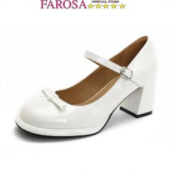 Thumbnail Giày cao gót dáng marry janes FAROSA -TC28 giày cuốc nữ cao 7cm phối nơ cực hót trend 1
