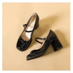Thumbnail Giày cao gót dáng marry janes FAROSA -TC28 giày cuốc nữ cao 7cm phối nơ cực hót trend 2